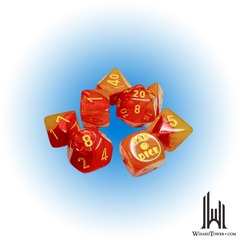 Gemini - 7-Die Set Polyhedral - Red / Yellow Luminary